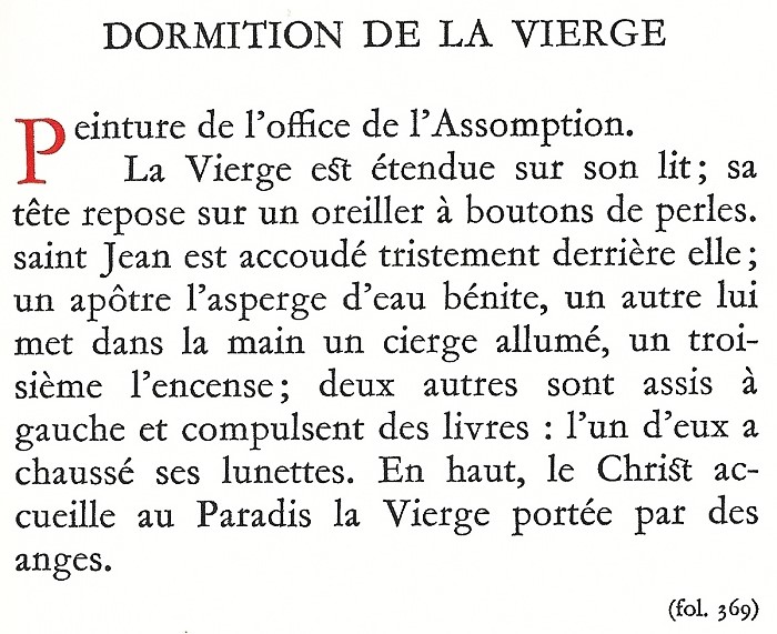 Dormition de la Vierge. Le Breviaire de Martin d'Aragon.