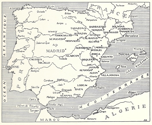 1927 Visions d'Espagne tome 1 Carte