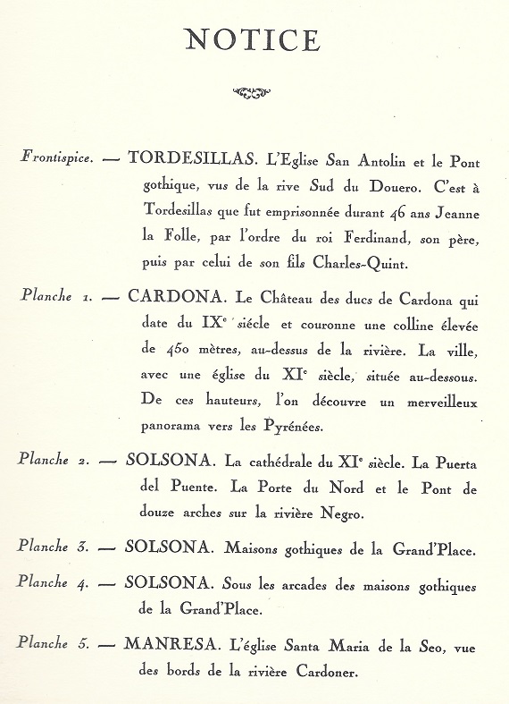 1927 Visions d'Espagne tome 1. Page 35. Notice