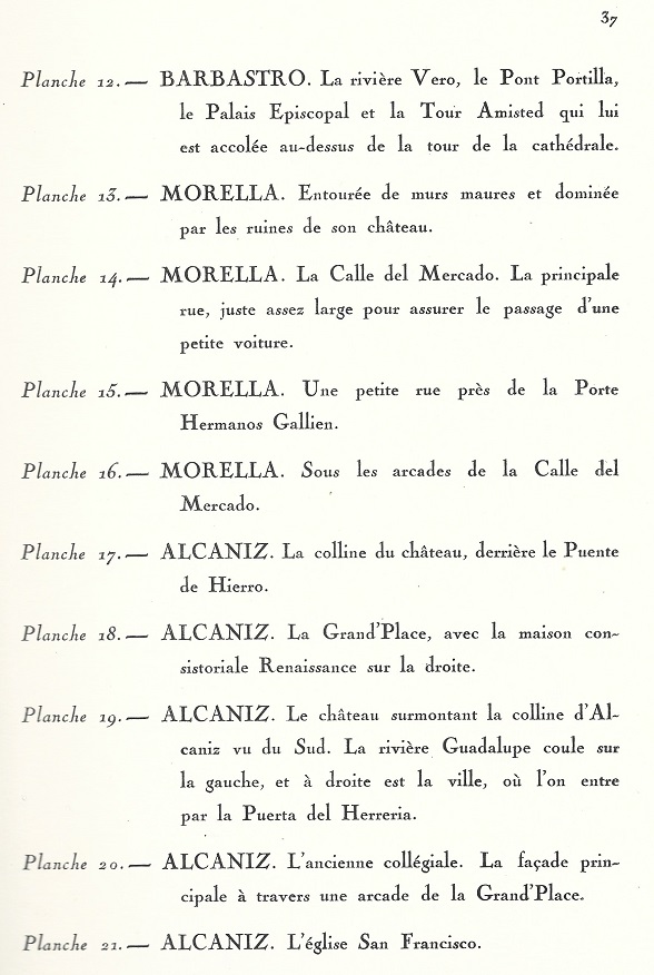1927 Visions d'Espagne tome 1. Page 37. Notice