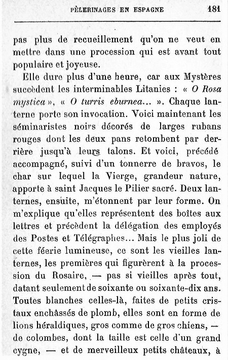 Pélerinages en Espagne. 1930. 181