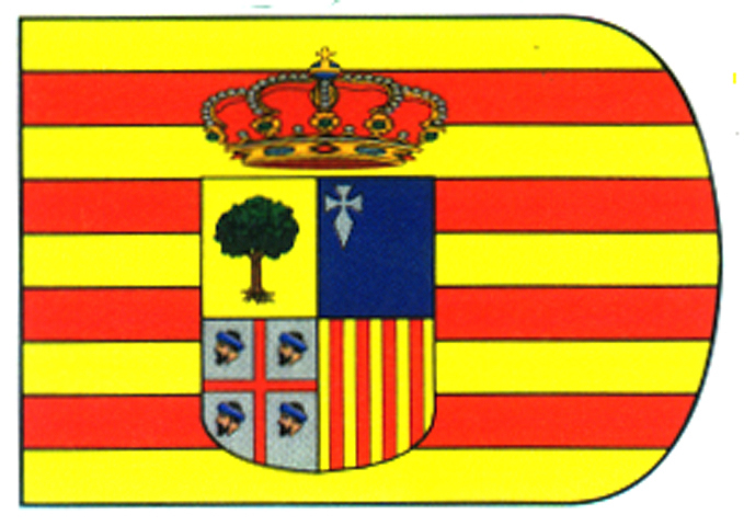 Drapeau d'Aragon avec bouclier