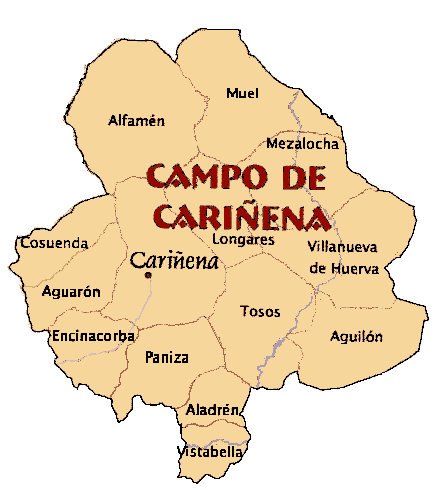 Carte Aguaron dans la region Campo Cariñena