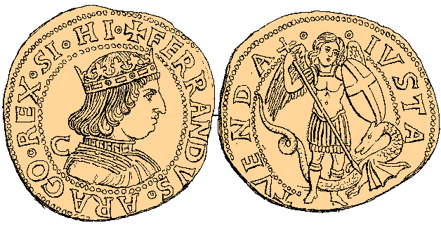 Saint George on the coins of the Kings of Aragon