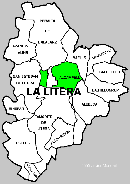 Municipalité Alcampell dans la comarca La Litera/ La Llitera