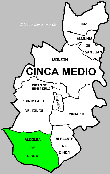 Municipalité Alcolea de Cinca dans Comarca Cinca Medio