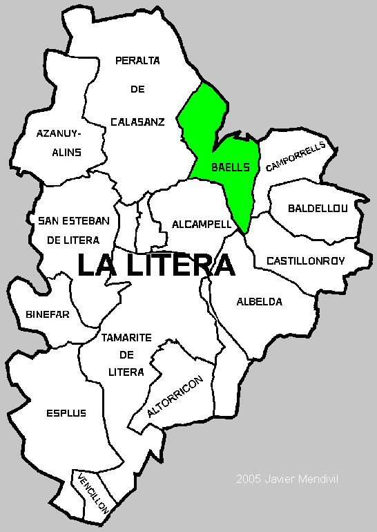 Municipalité Baells dans la region La Litera/ La Llitera Municipalité Baells dans la region La Litera/ La Llitera