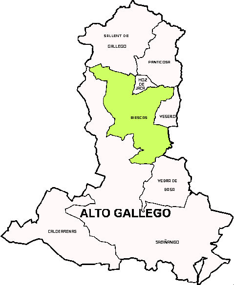 Municipalité Biescas dans la region Alto Gállego