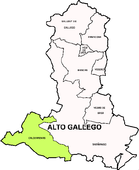 Municipalité Caldearenas dans region Alto Gállego Municipalité Caldearenas dans la region Alto Gállego