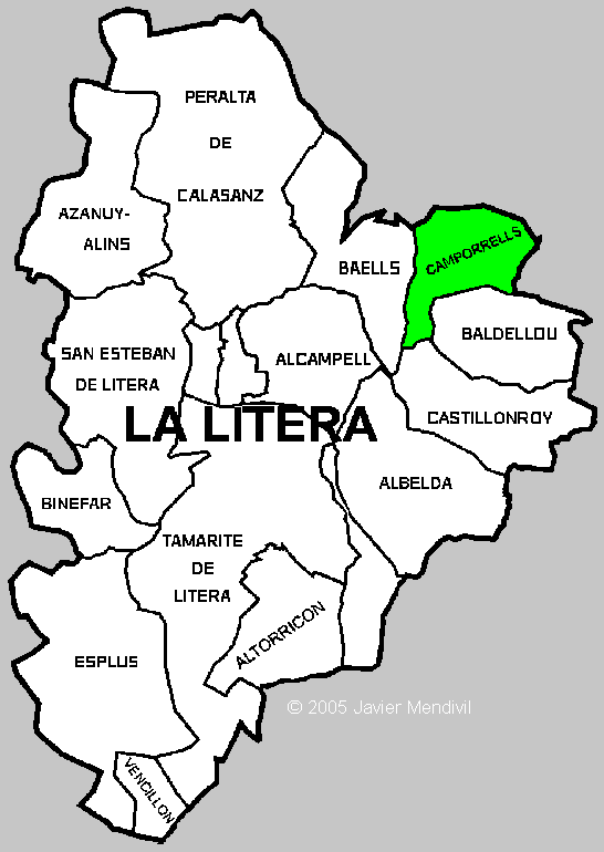 Municipalité Camporrélls dans la region La Litera/ La Llitera Municipalité Camporrélls dans la region La Litera/ La Llitera