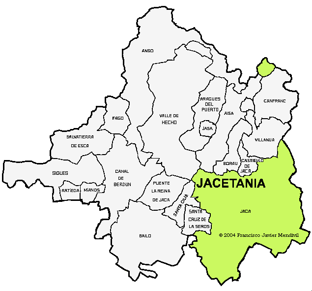 Municipalite Jaca dans la région la Jacetania