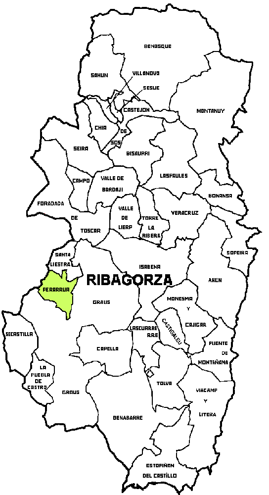 Municipalité Perarrua dans la région Comarca la Ribagorza Municipalité Perarrua dans la région Ribagorza