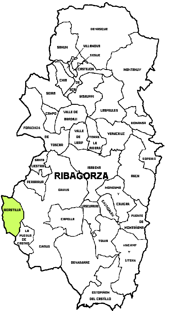 Municipalité Secastilla dans la région Comarca Ribagorza