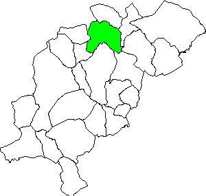 Carte situation municipalité Alcala de la Selva dans la région Gudar-Javalambre