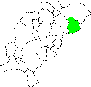 Carte municipalité Puertomingalvo dans la région Comarca Gudar-Javalambre