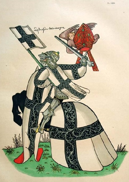 Archeveque de Cologne. Ancien Armorial Equestre de la Toison d'or et de L'Europe au 15e Siecle.