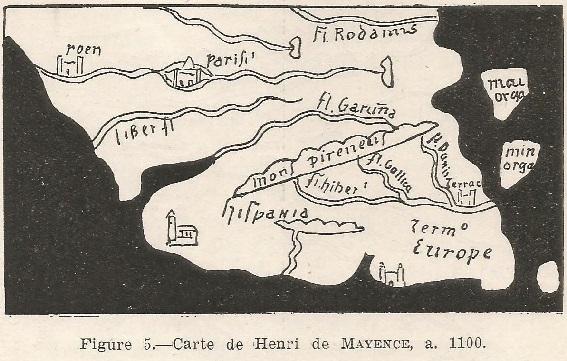 Figure 5. Carte de Henri de MAYENCE, a. 1100. 12m