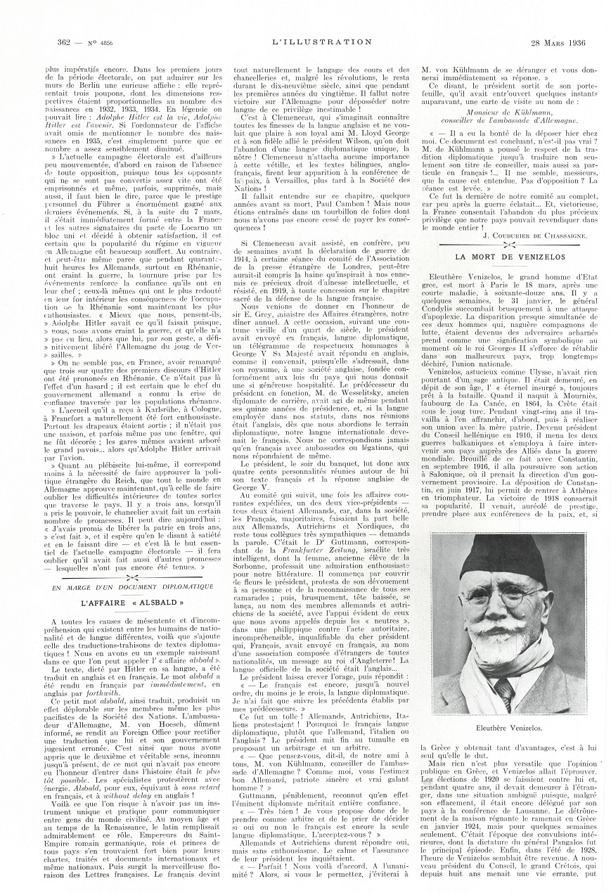 L'Illustration 4856 - 28 mars 1936 pag. 362