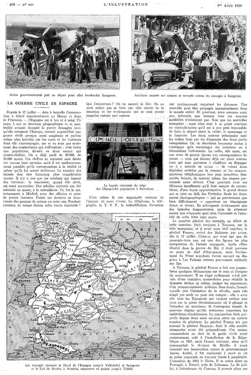 L'Illustration 4874 - 1 août 1936 pag. 406